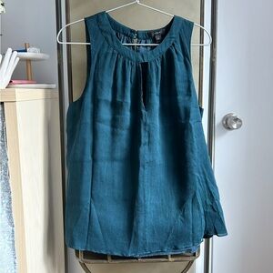 J. Crew teal silk blouse